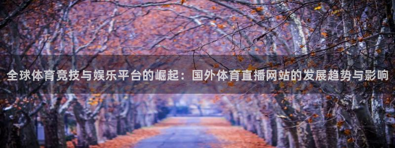 全球体育竞技与娱乐平台的崛起：国外体育直播网站的发展趋势与影响
